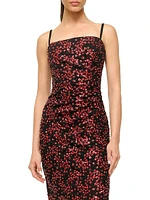Florentina Floral Sequined Midi-Dress