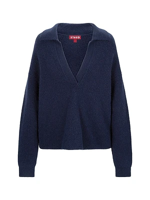Ruston Rib-Knit V-Neck Sweater