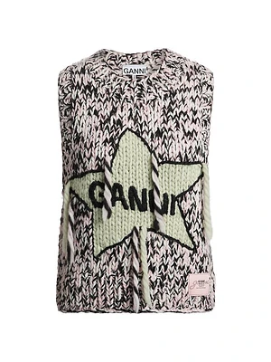 Graphic Wool Handknit Vest