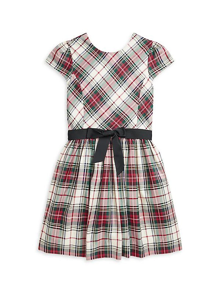 Little Girl's & Girl's Plaid Taffeta Dress