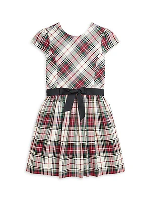 Little Girl's & Girl's Plaid Taffeta Dress