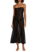 Silk Chiffon Seamed Maxi Dress