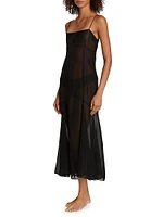 Silk Chiffon Seamed Maxi Dress