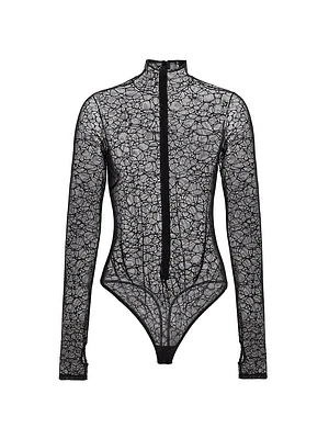 Crystalline Silk Lace Bodysuit
