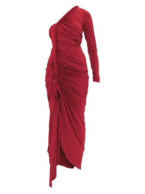 Turi Ruched One-Shoulder Maxi Dress