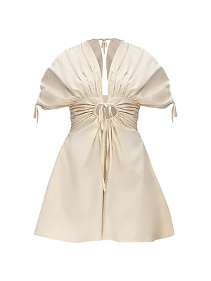 Rina Stretch-Cotton Drawstring Romper