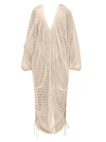 Meta Cotton Mesh V-Neck Maxi Cover-Up