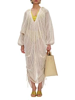 Meta Cotton Mesh V-Neck Maxi Cover-Up