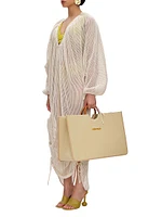 Meta Cotton Mesh V-Neck Maxi Cover-Up