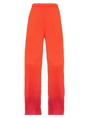 Atti Ombré Plissé Straight-Leg Pants