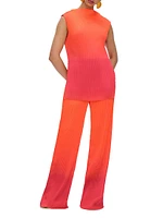 Atti Ombré Plissé Straight-Leg Pants