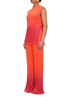 Atti Ombré Plissé Straight-Leg Pants