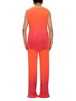 Atti Ombré Plissé Straight-Leg Pants