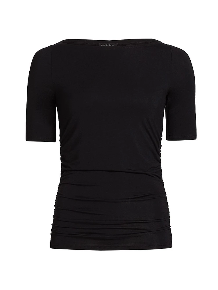 Luca Shirred Jersey Top