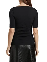 Luca Shirred Jersey Top
