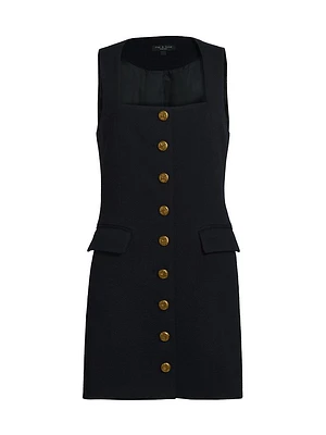 Mariana Textured Button-Front Minidress