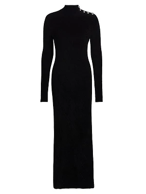 Jude Chenille Long-Sleeve Maxi Dress
