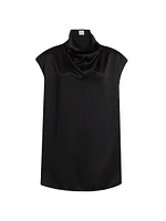 Satin Funnel Neck Top