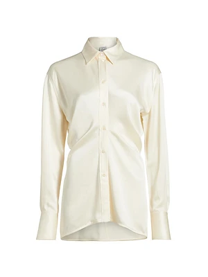Slouch Waist Satin Shirt
