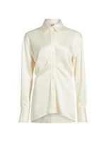 Slouch Waist Satin Shirt