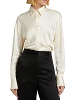 Slouch Waist Satin Shirt