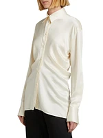 Slouch Waist Satin Shirt