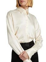 Slouch Waist Satin Shirt
