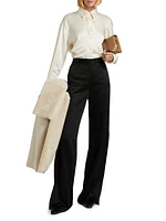 Slouch Waist Satin Shirt