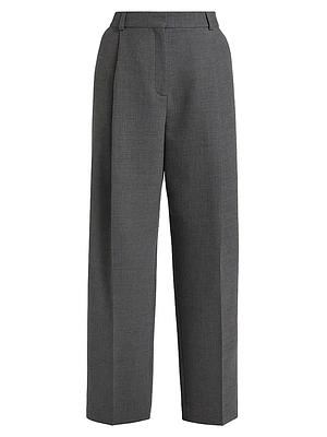 Pleated Straight Trousers