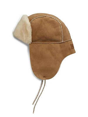 Stitched Sheepskin Trapper Hat