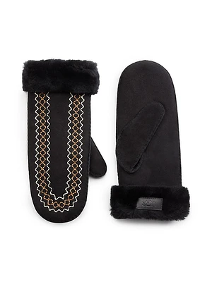 Atherson Embroidered Sheepskin Mittens