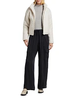 Mandie Stretch-Cotton Faux-Sherpa Jacket