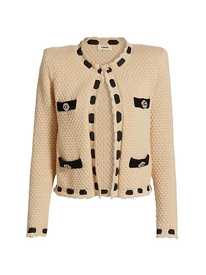 Astor Cotton-Blend Crewneck Cardigan