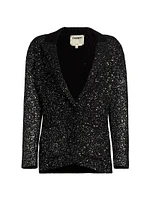 Leonora Sequin Knit Single-Breasted Blazer
