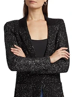 Leonora Sequin Knit Single-Breasted Blazer
