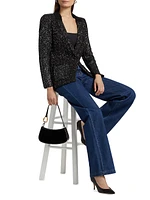 Leonora Sequin Knit Single-Breasted Blazer