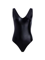 Matte Metallic Deep-V Bodysuit