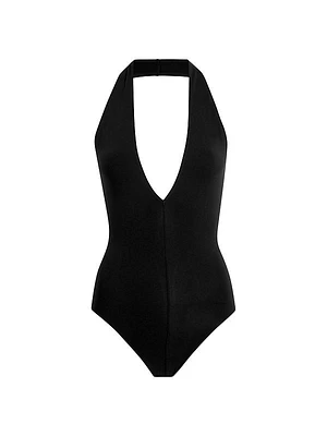 Ballet Deep Plunge Halterneck Bodysuit