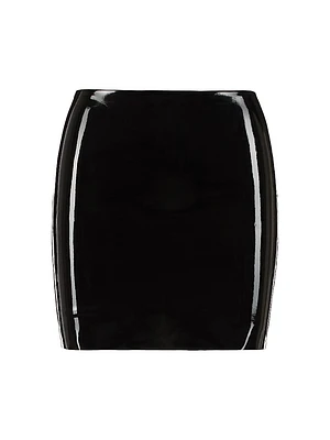 Faux Patent Leather Micro Miniskirt