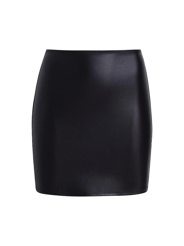 Matte Metallic Micro Miniskirt