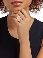 24K-Gold-Plated & Enamel Orchid Ring