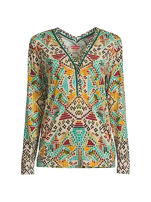 The Janie Printed Long-Sleeve Top