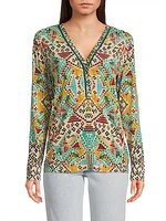 The Janie Printed Long-Sleeve Top