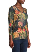 The Janie Favorite Floral V-Neck T-Shirt