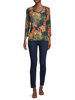 The Janie Favorite Floral V-Neck T-Shirt