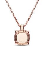 Chatelaine Pavé Bezel Pendant Necklace in 18K Rose Gold