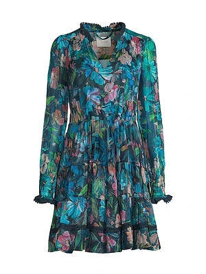 Maryah Tiered Silk Minidress