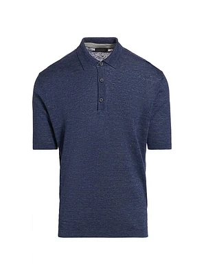 Solid Linen Polo Shirt
