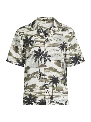 Palm Tree Cotton Camp Shirt