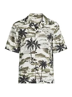 Palm Tree Cotton Camp Shirt